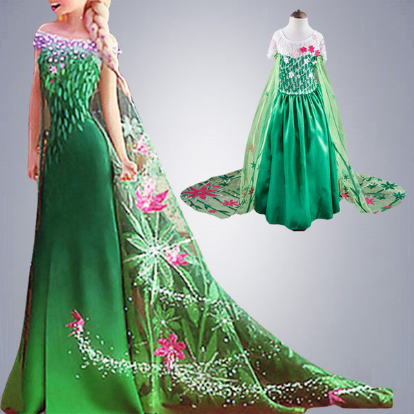 Fever Green Elsa Costumes Party Dress