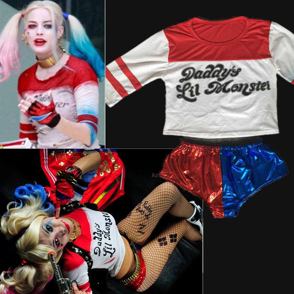 Suicide Squad Harley Quinn Cosplay Tops Tee