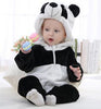 Winter Flannel Stitch Panda Baby Rompers